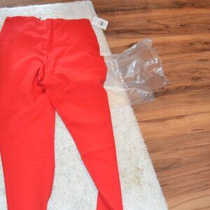 Red Fabletics Leggings with Side Zipper NWT